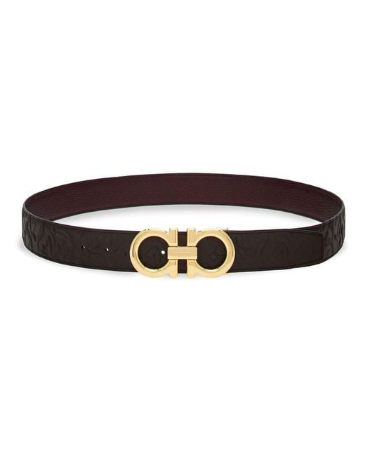 Ferragamo White Reversible Belt for men