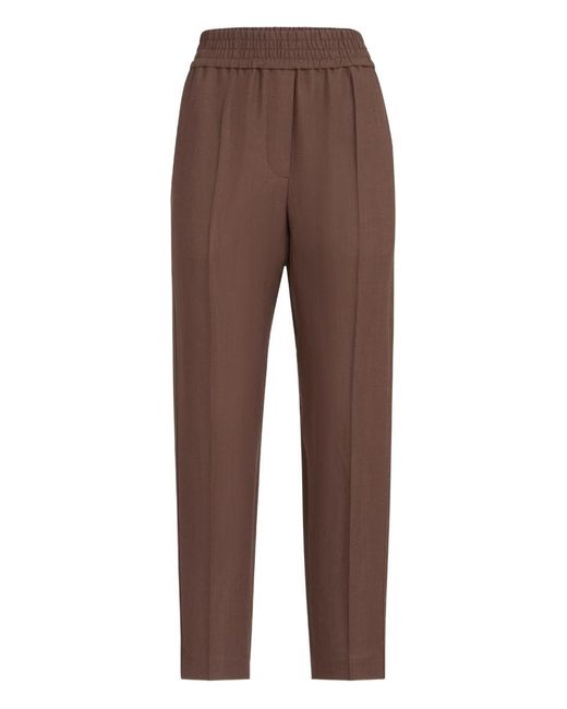 Brunello Cucinelli Brown Linen Blend Trousers
