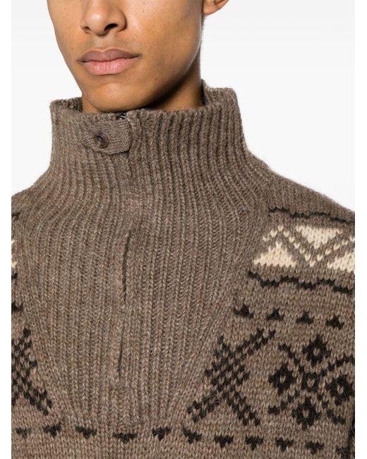 Polo Ralph Lauren Gray Moose Intarsia-knit Jumper for men