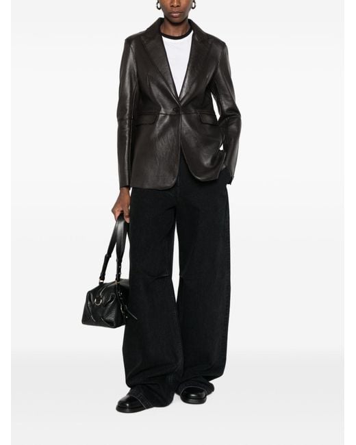P.A.R.O.S.H. Gray Leather Trousers