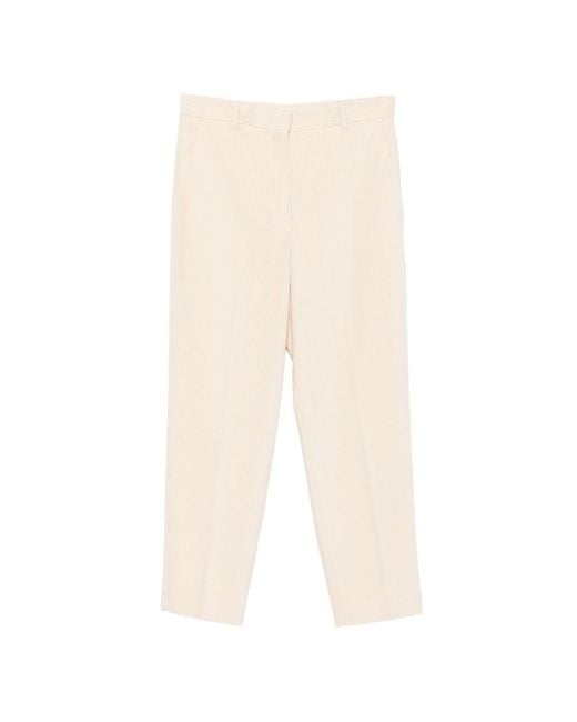 Circolo 1901 White Cotton Carrot Trousers