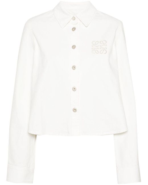 Loewe-Paulas Ibiza White Anagram Cotton Shirt