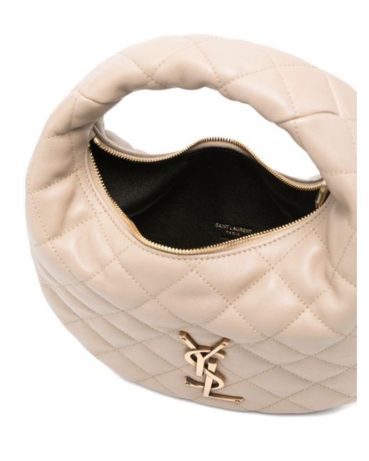 Saint Laurent White Icarino Leather Hobo Bag