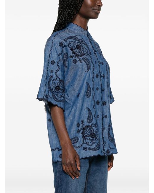 Zimmermann Blue Aster Denim Shirt