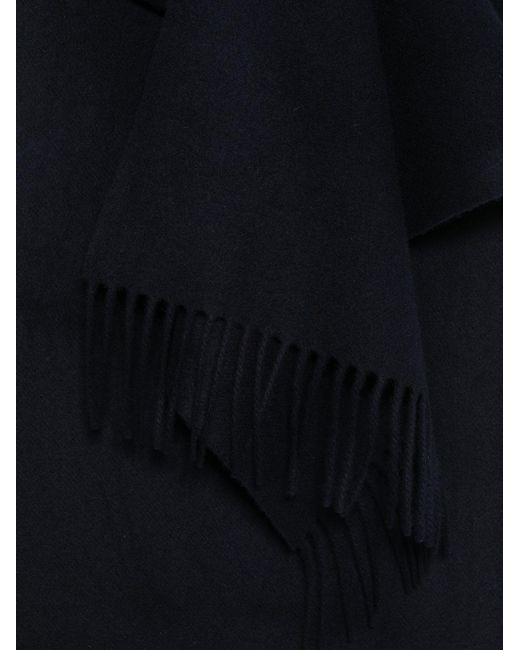 Closed Black Wool Scarf