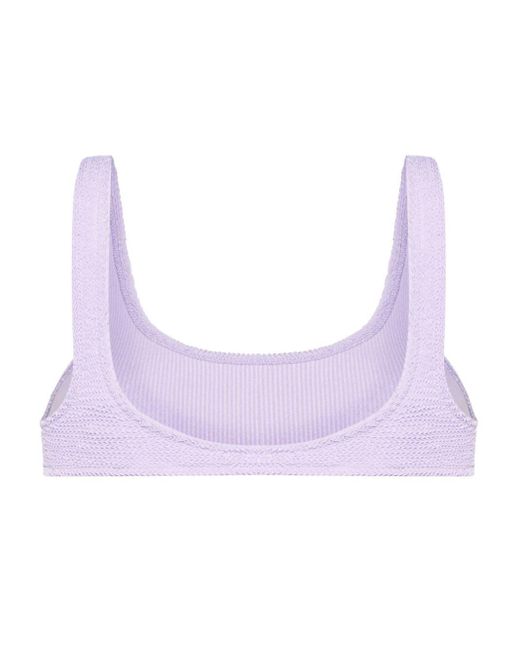 Mc2 Saint Barth Purple Naima Shirred Bikini Top