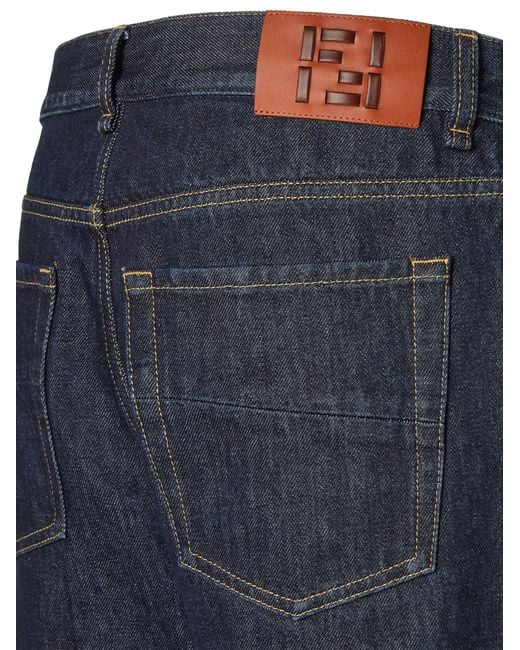 Fendi Blue Straight Jeans for men