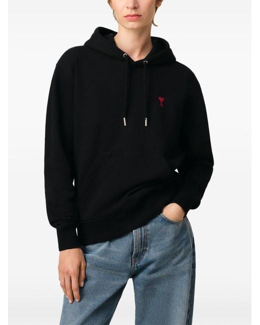 AMI Black Ami De Coeur Cotton Hoodie