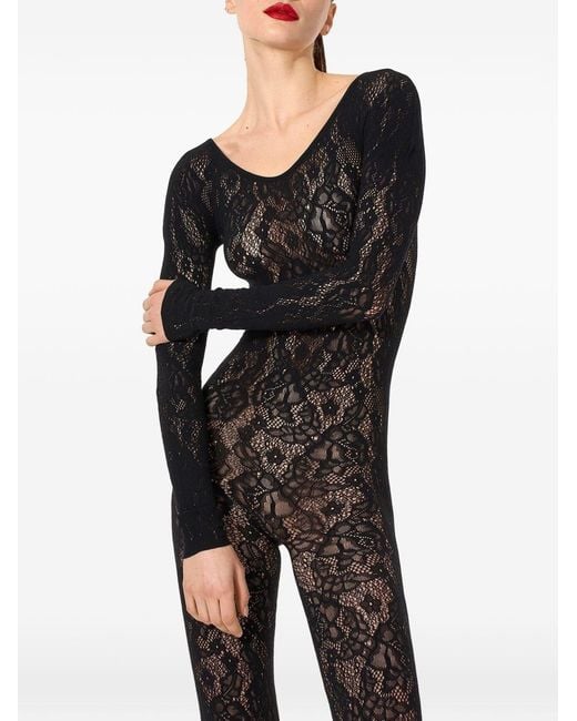 Wolford Black Infinite Rose Jumpsuit