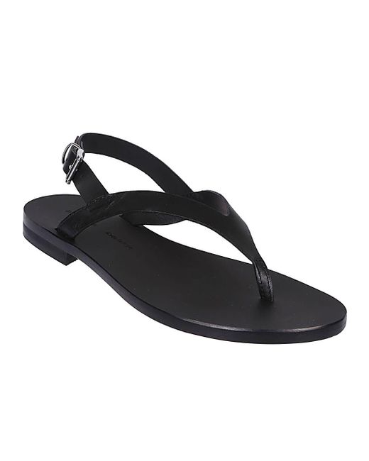 Liviana Conti Black Leather Thong Sandals