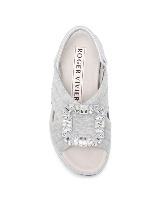 Roger Vivier White Viv Run Sandals