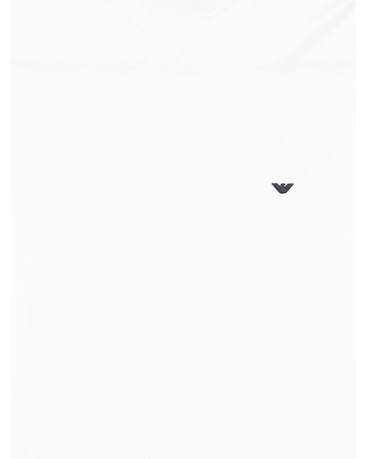 Emporio Armani White Cotton Blend T-Shirt for men