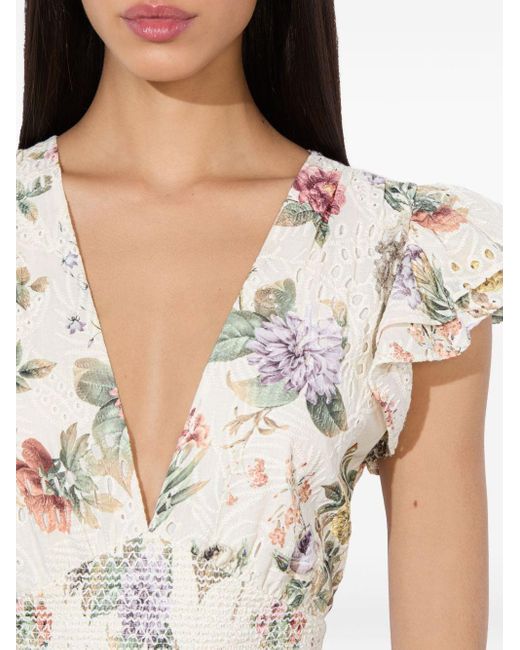 Alice + Olivia Natural Kessie Cotton Jumpsuit