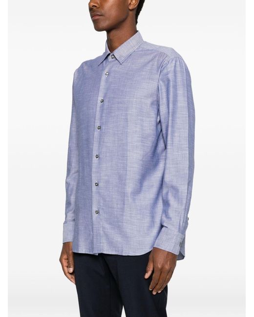 Brioni Purple Cotton Shirt for men