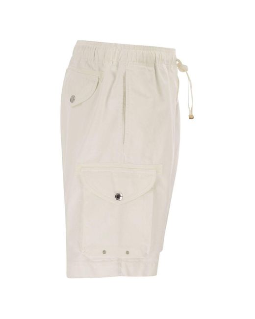 Brunello Cucinelli White Cotton Shorts for men