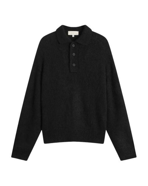 Studio Nicholson Black Long Sleeves With Bottons Polo for men