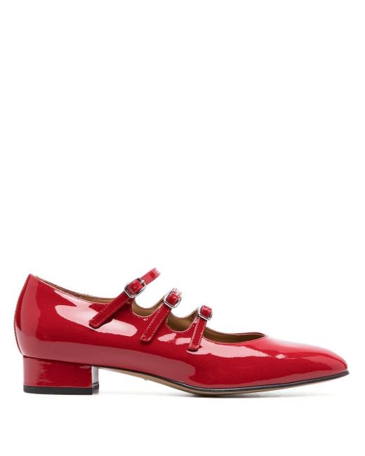 CAREL PARIS Red Ariana Patent Leather Ballet Flats