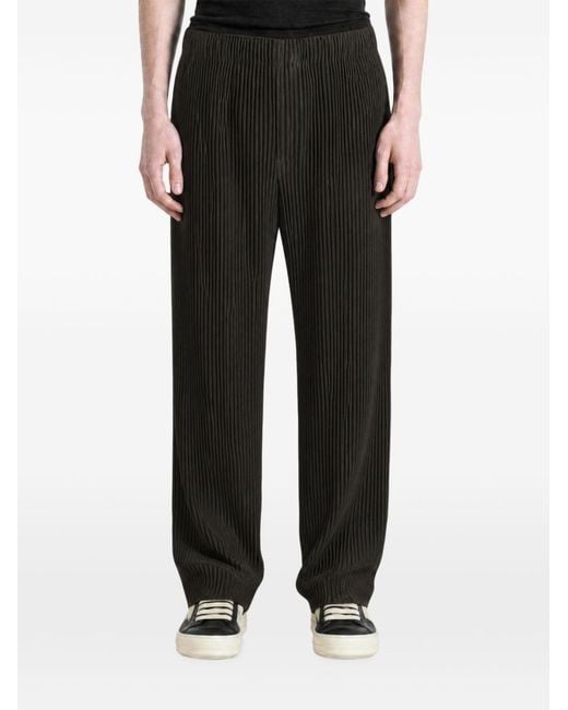 Homme Plissé Issey Miyake Gray Pleated Trousers for men