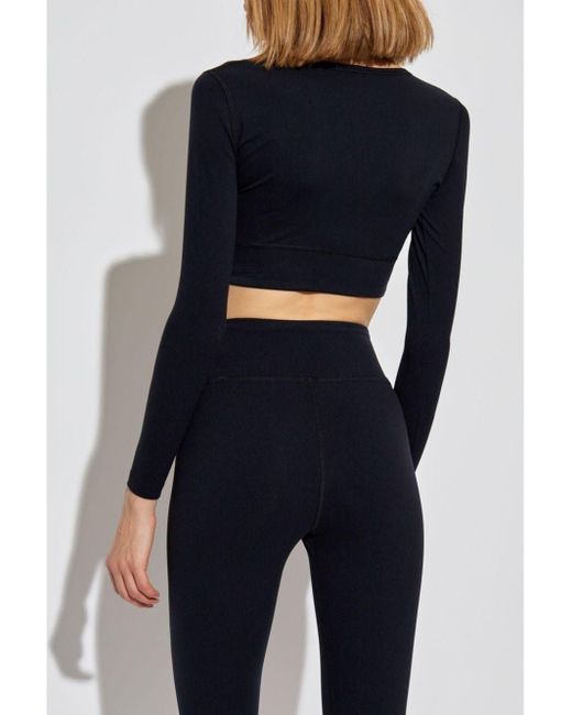 Balenciaga Blue Logo Cropped Top