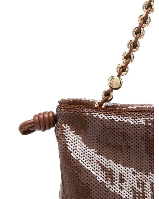 Loewe Brown Flamenco Medium Sequined Clutch