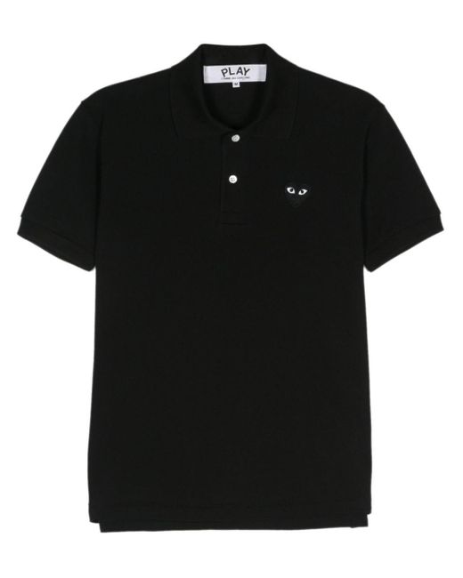COMME DES GARÇONS PLAY Black Logo Cotton Polo Shirt for men