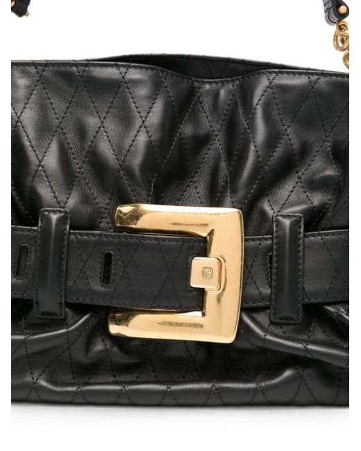 Balmain Black Anthem Medium Leather Tote