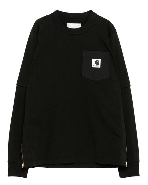 Sacai Black Sweater With Logo for men