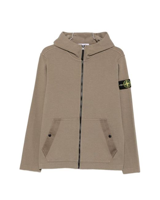 Stone Island Brown Cotton Hoodie for men