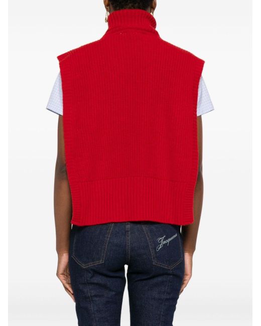 DAVANTINO Red Wool Turtle-Neck Sweater