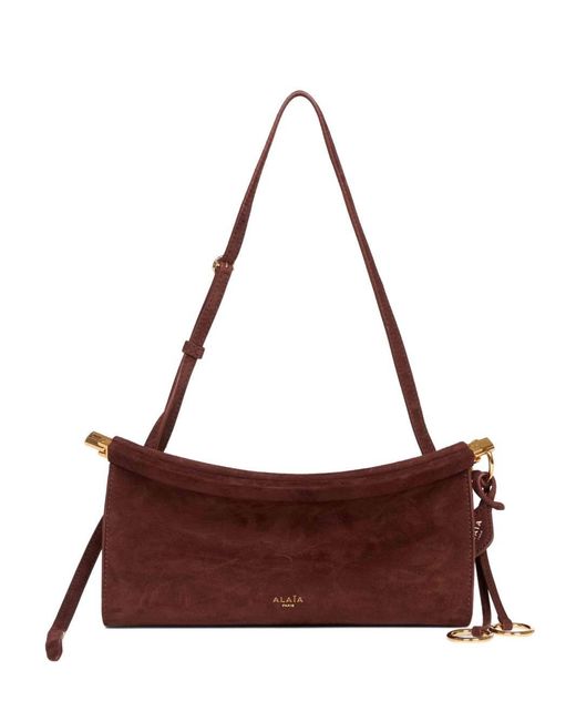 Alaïa Purple Le Click East West Small Leahter Shoulder Bag