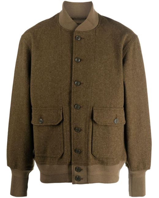 Filson Green Wool Bomber Jacket for men
