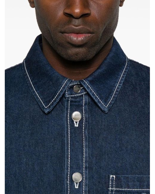 Gucci Blue Denim Shirt for men
