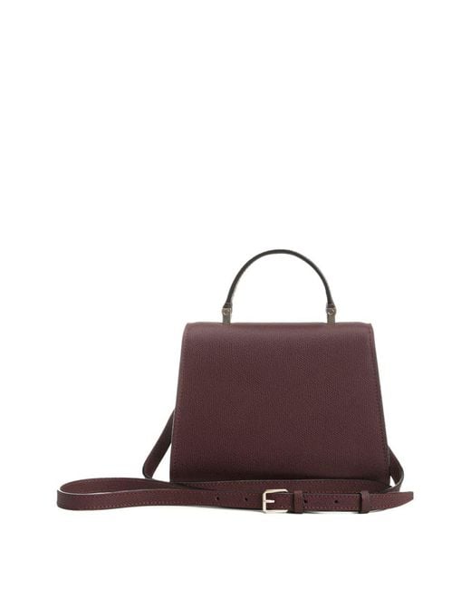Valextra Purple Iside Micro Leather Handbag