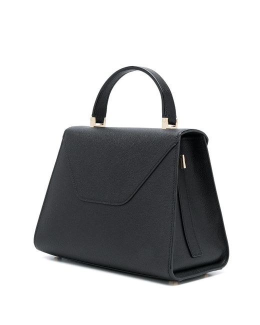 Valextra Black Iside Medium Leather Handbag