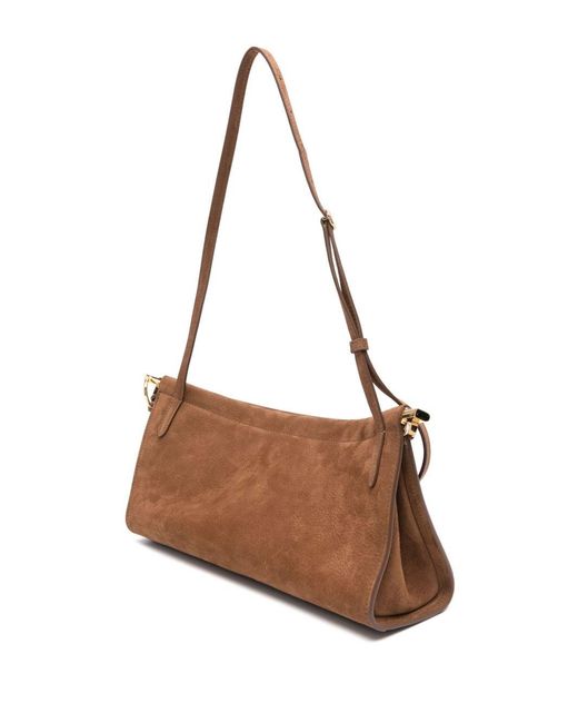 Alaïa Brown Le Click East West Medium Leather Shoulder Bag