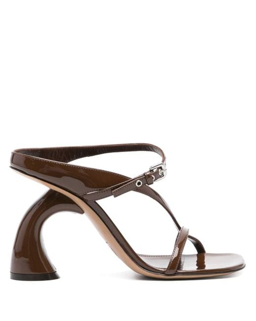 Dries Van Noten Brown Asymmetric Heel Sandals