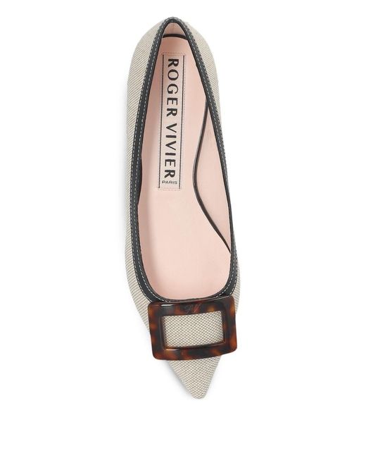Roger Vivier Gray Gommettine Leather Ballets