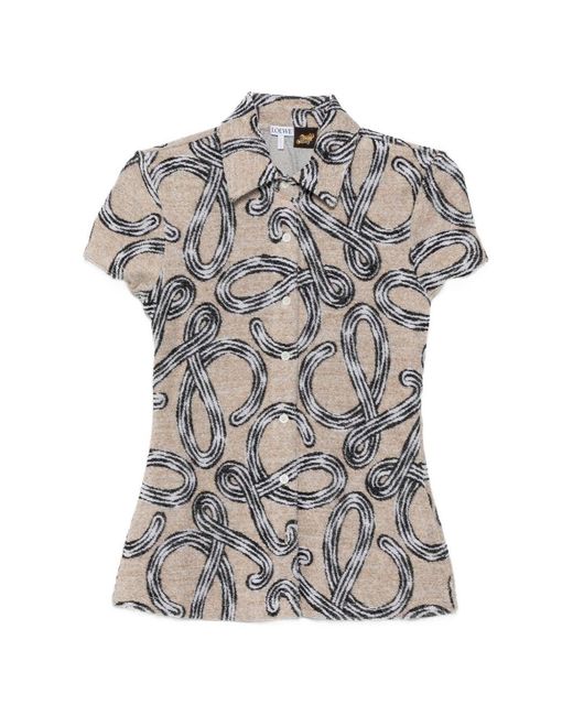 Loewe Gray Paula's Ibiza Cotton Blend Printed Shirt