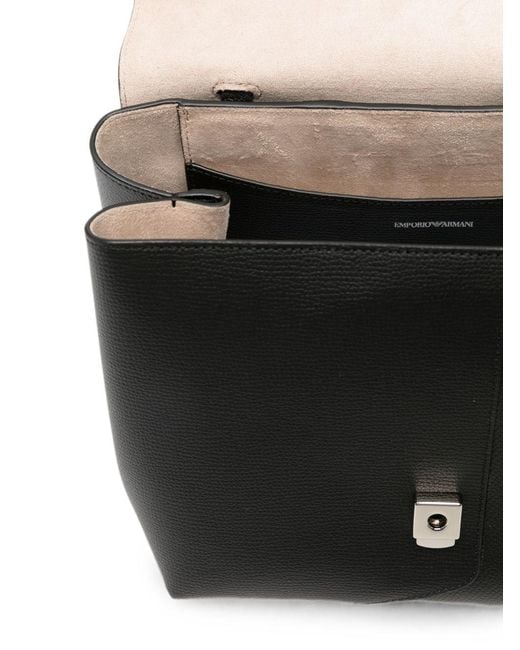 Emporio Armani Black Medium Leather Handbag