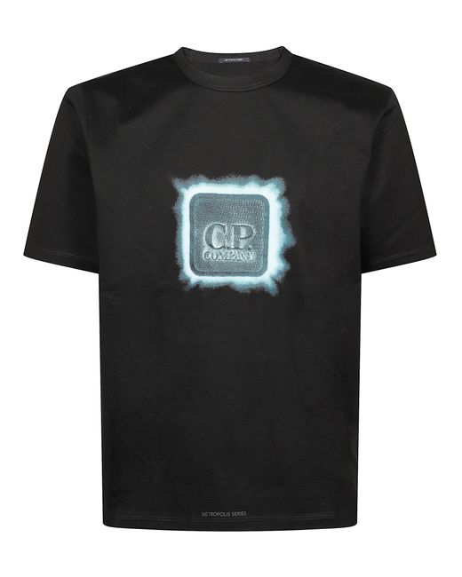 C P Company Black Short-Sleeved T-Shirt With Logo for men