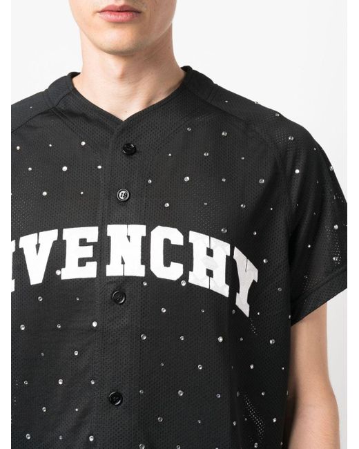 Givenchy Blue College Oversized Baseball Sweater In Mesh With Studs for men