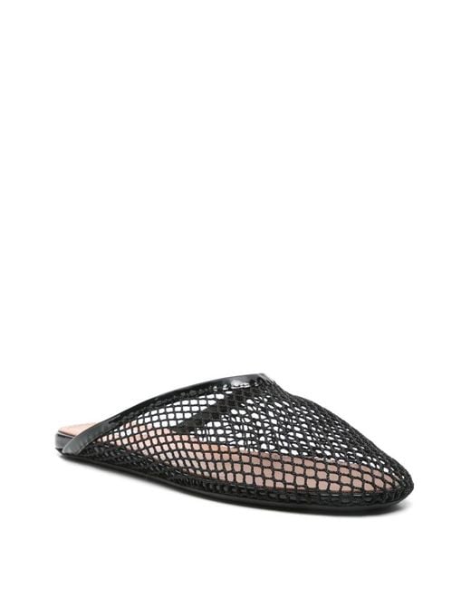 Alaïa Black Fishnet Slippers