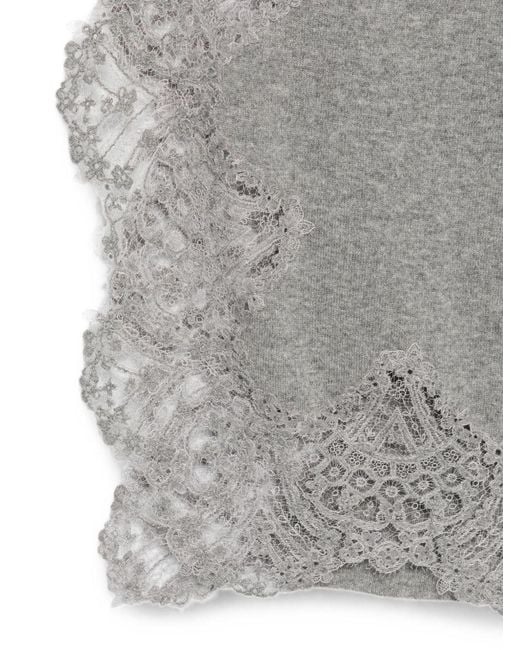 Ermanno Scervino Gray Cashmere Stole