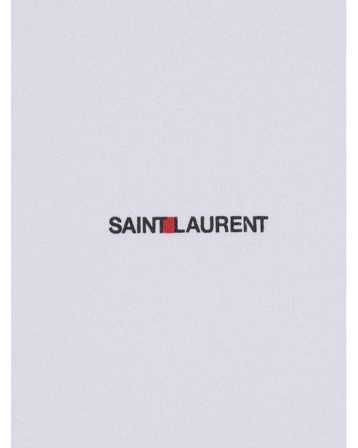 Felpa In Cotone di Saint Laurent in White da Uomo