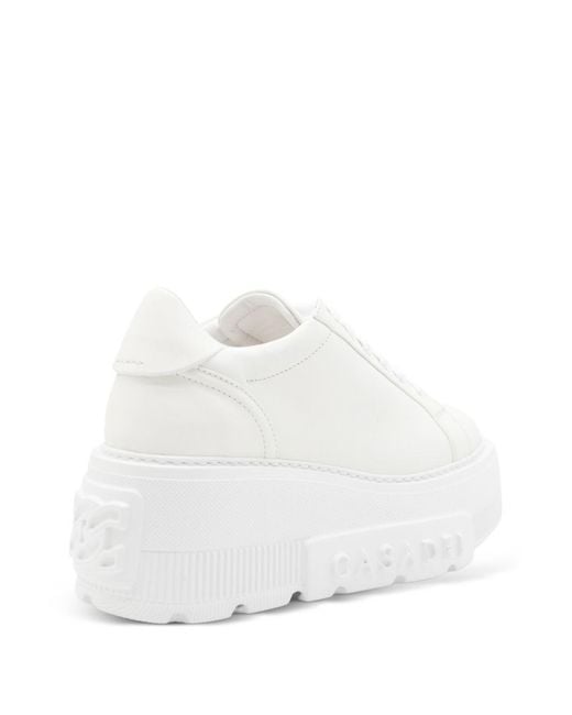 Casadei White Nexus Leather Sneakers
