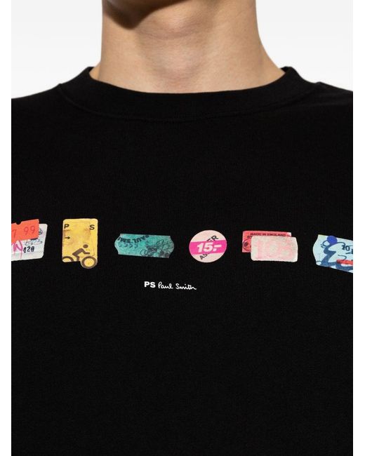 Paul Smith Black Cotton Sweatshirt for men