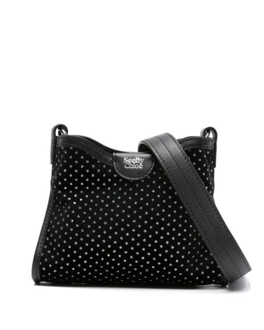 SEE BY CHLOÉ - Borsa Joan In Velluto Con Strass di See By Chloé in Black