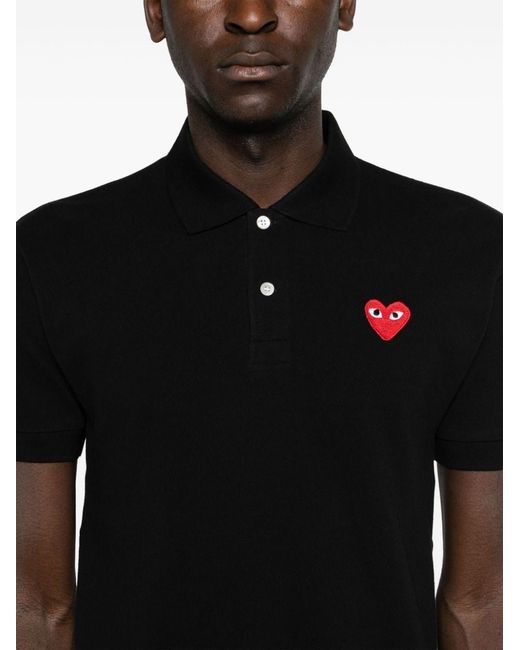 COMME DES GARÇONS PLAY Black Cotton Polo Shirt for men