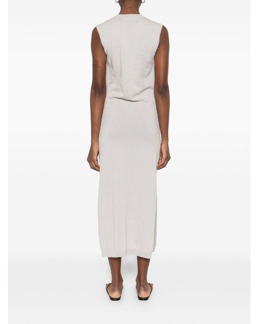 Lemaire White Cotton Knotted Dress