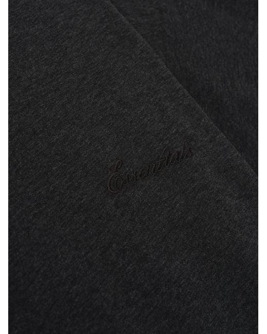 Essentials Black Classic Embroidery T-Shirt for men
